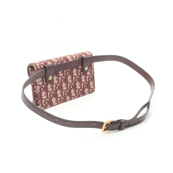 Dior Trotter Bag Waist Body Bag Leather Beige Bordeaux - Picture 1 of 7